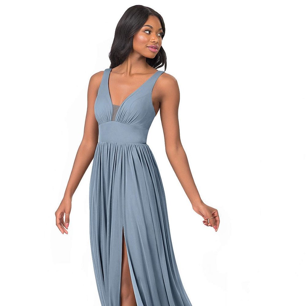 Azazie Belize formal dress Dusty Blue A10